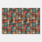 Cool tiled retro Western pattern  Geschenkpapier Set (Vorderseite 3)