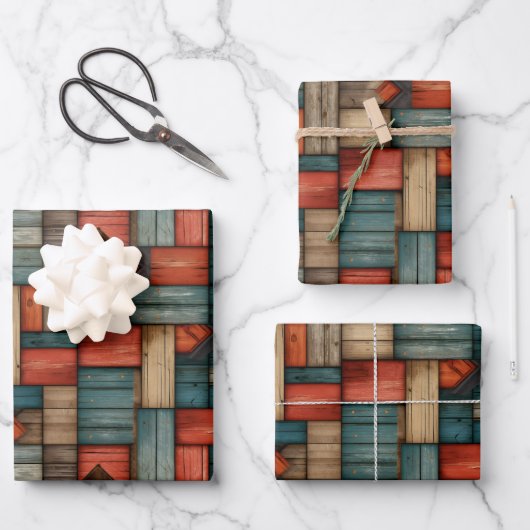 Cool tiled retro Western pattern  Geschenkpapier Set (Vorderseite)