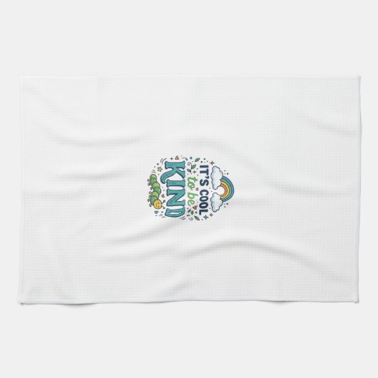 Cool To Be Kind Regenbogen-Raupe-Shirt-Design_1 Geschirrtuch (Horizontal)