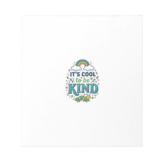 Cool To Be Kind Regenbogen-Raupe-Shirt-Design_1 Notizblock (Vorderseite)