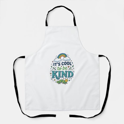 Cool To Be Kind Regenbogen Raupe Shirt Design_1 Schürze (Vorderseite)