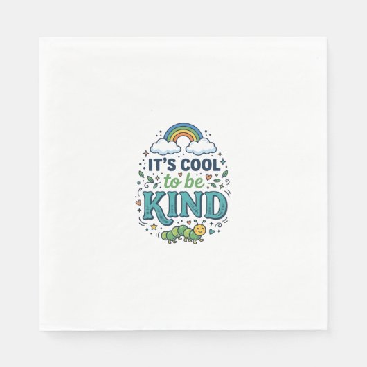 Cool To Be Kind Regenbogen-Raupe-Shirt-Design_1 Serviette (Vorderseite)