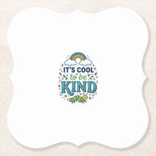 Cool To Be Kind Regenbogen-Raupe-Shirt-Design_1 Untersetzer