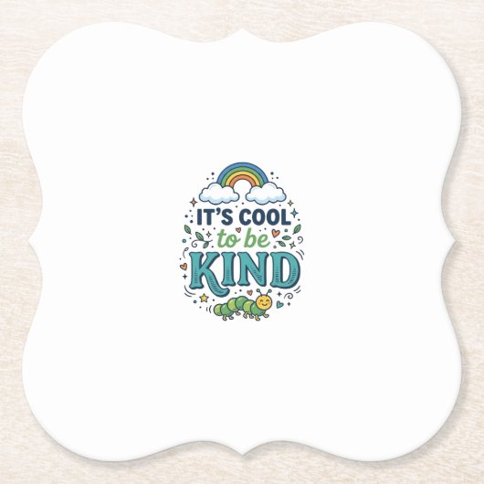 Cool To Be Kind Regenbogen-Raupe-Shirt-Design_1 Untersetzer (Vorderseite)