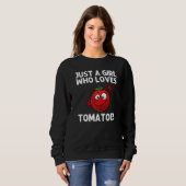 Cool Tomato For Girls Kid Gardening Farming Vegan  Sweatshirt (Vorne ganz)