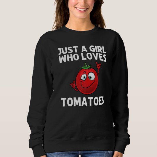 Cool Tomato For Girls Kid Gardening Farming Vegan  Sweatshirt (Vorderseite)
