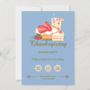 Cool Tone Thanksgiving-Einladung   Abendessen-Part Einladung