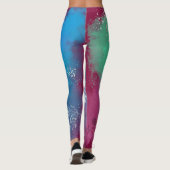 Cool Tones Abstract Oil Paint Gradient Leggings (Rückseite)