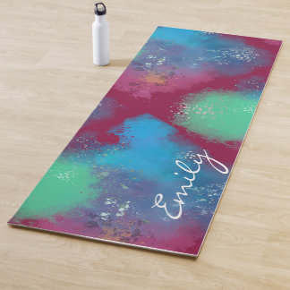 Cool Tones Abstract Oil Paint Gradient Leggings Yogamatte