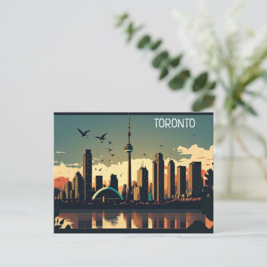 Cool Toronto Canada Skyline Postkarte (Stehend Vorderseite)