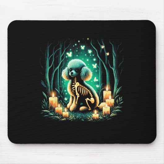 Cool Toy Poodle Dog Skeleton Halloween Hund Mama V Mousepad (Vorne)