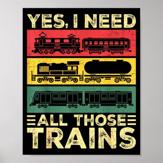 Cool Train Model Funny Train Railroad  Poster (Vorne)