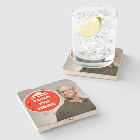 Cool! Travertin Untersetzer - Personalisiert (Seitenansicht)