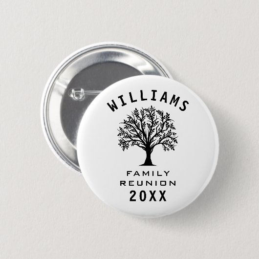 Cool Tree Family Wiedersehen Sommerurlaub Straßenr Button (Vorne & Hinten)