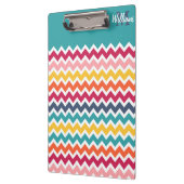 Cool trendfarbige Monogram Zickzack Klemmbrett (Links)