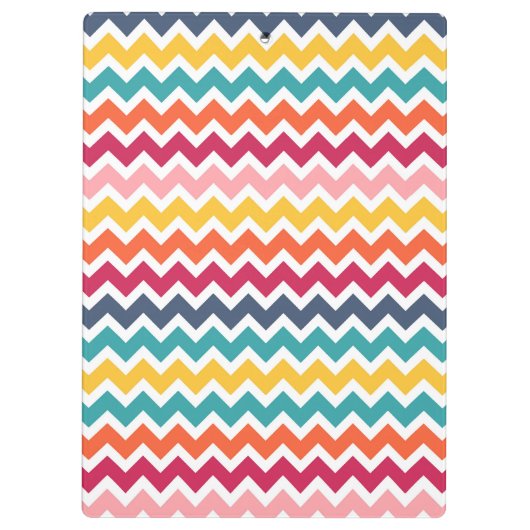 Cool trendfarbige Monogram Zickzack Klemmbrett (Rückseite)