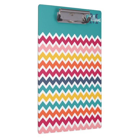 Cool trendfarbige Monogram Zickzack Klemmbrett (Rechts)