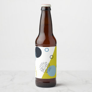 Cool, trendig, modern, geometrisch grün von Memphi Bierflaschenetikett