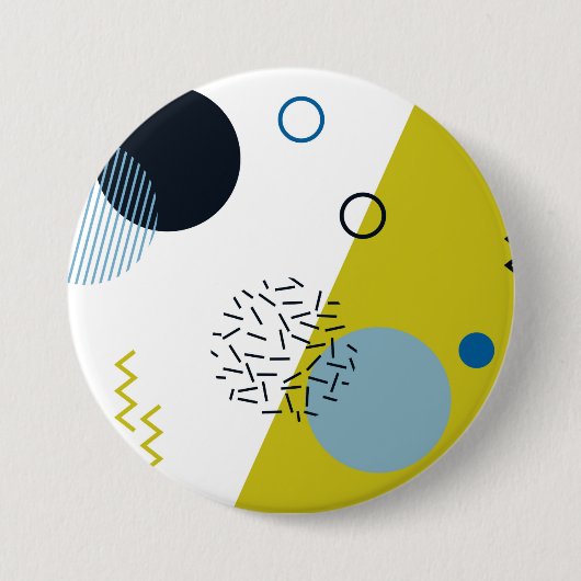 Cool, trendig, modern, geometrisch grün von Memphi Button (Vorderseite)