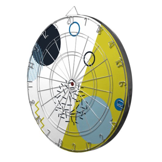 Cool, trendig, modern, geometrisch grün von Memphi Dartscheibe (Vorderseite rechts)