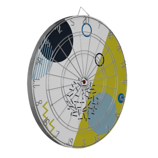 Cool, trendig, modern, geometrisch grün von Memphi Dartscheibe (Vorderseite Links)