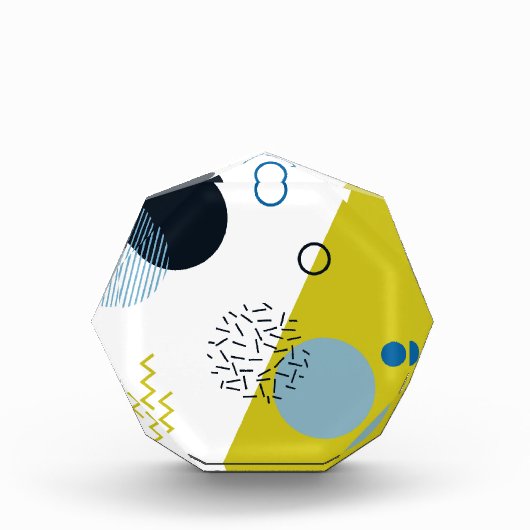 Cool, trendig, modern, geometrisch grün von Memphi Fotoblock (Vorderseite)