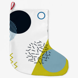 Cool, trendig, modern, geometrisch grün von Memphi Großer Weihnachtsstrumpf