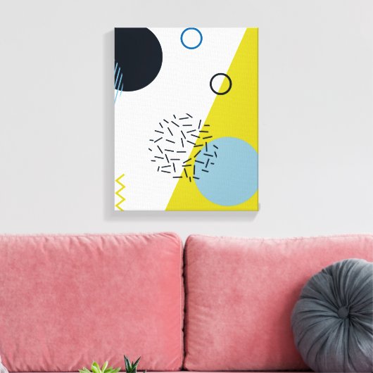 Cool, trendig, modern, geometrisch grün von Memphi Leinwanddruck (Insitu (Wohnzimmer))