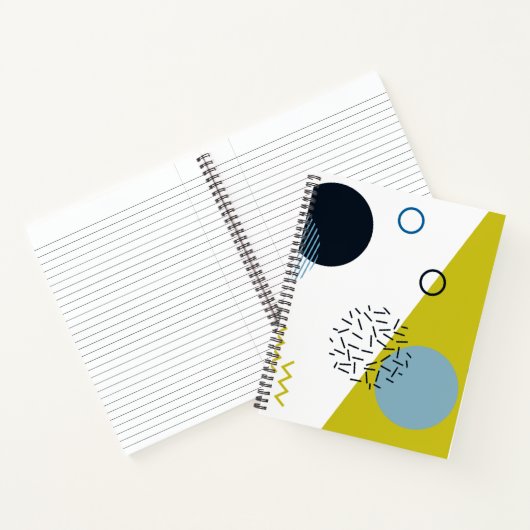 Cool, trendig, modern, geometrisch grün von Memphi Notizblock (Innenseite)