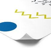 Cool, trendig, modern, geometrisch grün von Memphi Poster (Ecke)