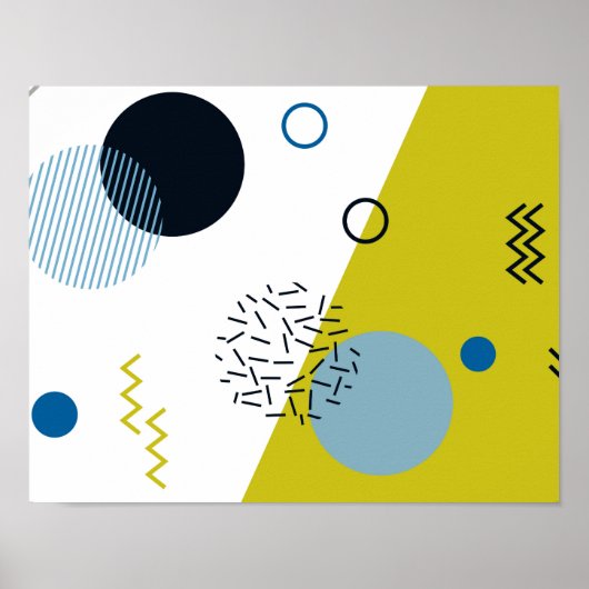 Cool, trendig, modern, geometrisch grün von Memphi Poster (Vorne)