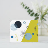 Cool, trendig, modern, geometrisch grün von Memphi Postkarte (Stehend Vorderseite)