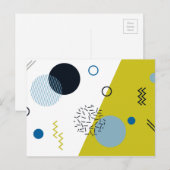 Cool, trendig, modern, geometrisch grün von Memphi Postkarte (Vorne/Hinten)
