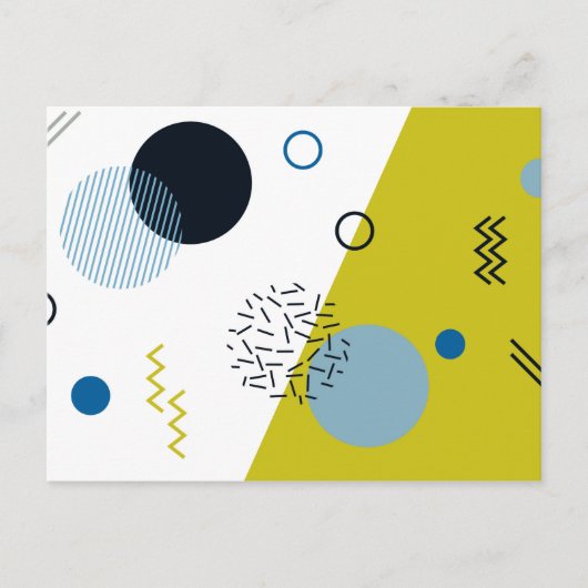 Cool, trendig, modern, geometrisch grün von Memphi Postkarte (Vorderseite)