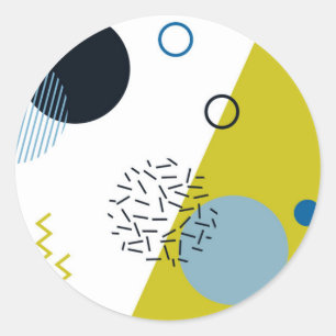 Cool, trendig, modern, geometrisch grün von Memphi Runder Aufkleber