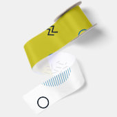 Cool, trendig, modern, geometrisch grün von Memphi Satinband (Rückseite)