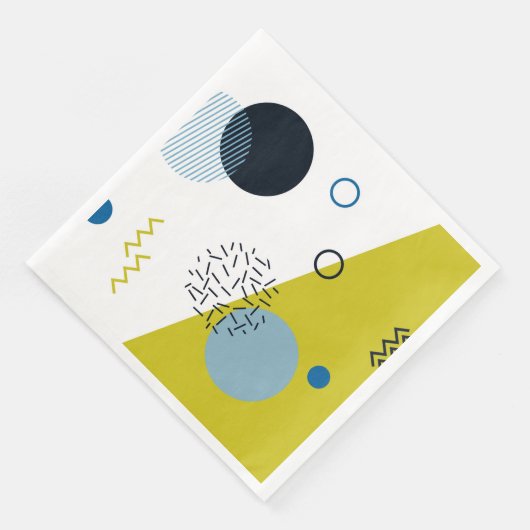 Cool, trendig, modern, geometrisch grün von Memphi Serviette (Ecke)