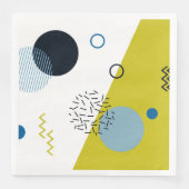 Cool, trendig, modern, geometrisch grün von Memphi Serviette (Vorderseite)