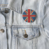 Cool trendige britische UniJack Flag-Einbruchtextu Button (Beispiel)