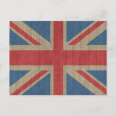 Cool trendige britische UniJack Flag-Einbruchtextu Postkarte (Vorderseite)