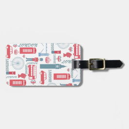 Cool trendige Vintage Londoner Illustrationsmuster Gepäckanhänger