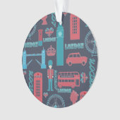 Cool trendige Vintage Londoner Illustrationsmuster Ornament (Vorderseite)