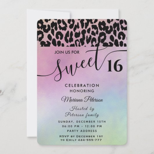Cool Trendy attraktive Leoparden 16 Einladung (Vorderseite)