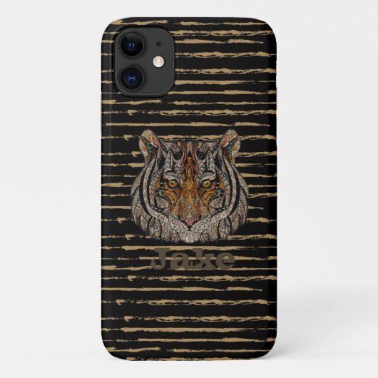 Cool Trendy Bleck und Brown Lion Case-Mate iPhone Hülle (Rückseite)