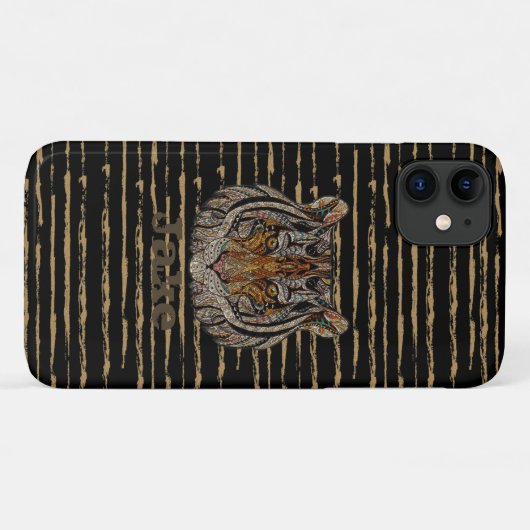 Cool Trendy Bleck und Brown Lion Case-Mate iPhone Hülle (Rückseite (Horizontal))