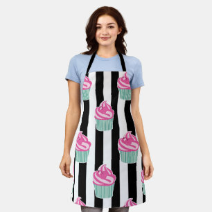 Cool Trendy Bleck und Withe Schürze