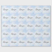 Cool Trendy Blue LIEBE Geschenkpapier (Flach)