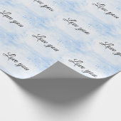 Cool Trendy Blue LIEBE Geschenkpapier (Ecke)