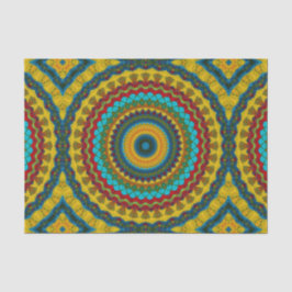 Cool Trendy Blue Red Yellow Mandala Tribal Ethnic Seidenpapier
