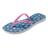 Cool Trendy Blue Summer Strawberry Pattern Badesandalen (Schrägansicht)